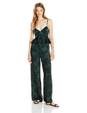 Wide Leg Jumpsuit With High Peplum Ruffle, Forest Green, 12