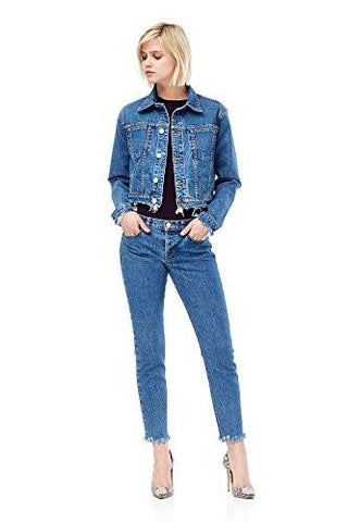 Hudson Garrison Cropped Denim Jacket Continuum W760Dko Cnuu Xs