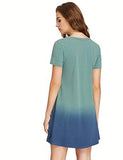 Romwe Tunic Swing Tshirt Dress Short Sleeve Tie Dye Ombre Dress Multicolor M