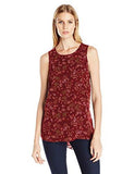Sleeveless Twist Back Top Wine Redmulti Large