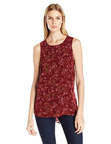 Sleeveless Twist Back Top Wine Redmulti Large
