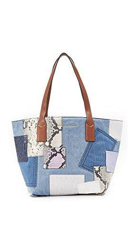 Marc Jacobs Denim Patchwork Wingman Tote Denim Multi One Size