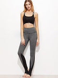 Sweatyrocks Leggings Crisscross Stirrup Tights Gym Yoga Workout Pants Large Heather Grey