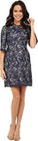 Wide Elbow Sleeve Fit And Flare Navy 10