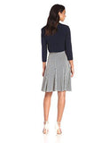 2 Piece 3/4 Sleeve Jacket Dress, Ivory/Navy, 14