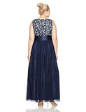 Jessica Howard Plus Size Lace Bodice Ballgown, Navy/Ivory, 16W