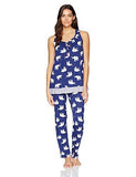 Ellen Tracy Printed Flounce Pajama Set, Elephant, Xl
