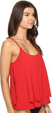 Michael Michael Kors Chain Solids Layed Tankini Top Red Blaze Swimsuit Top