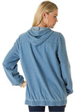Roamans Plus Size Hooded Denim Jacket White20 W