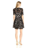 Fit And Flare Lace Dress, Black, 10