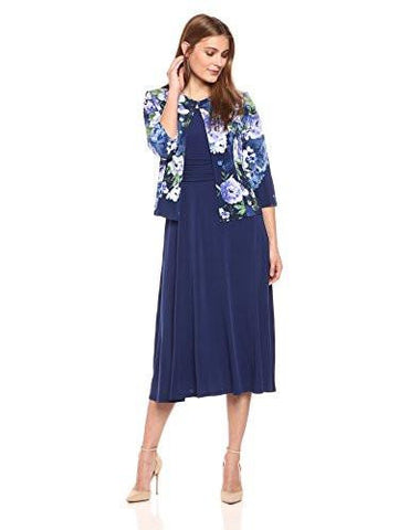 Jessica Howard Printed Jacket Dress, Blue/Multi, 10
