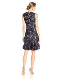 Sleeveless Dress Peplum Hem, Navy, 12
