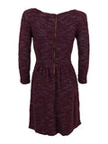 Juniors Metallic Knit Trim Sweater Dress Xs, Vintage Wine