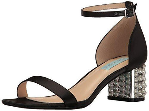 Blue By SbMelli Dress Sandal, Black Satin, 11 M Us