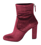 Briskv Ankle Bootie Burgundy Velvet 9 M Us