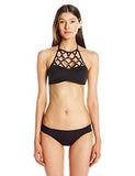 Algiers Solid Shirred Side Hipster Bikini Bottom Black 6