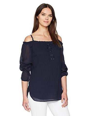 Off The Shoulder Lace Up Top Twilight Xl