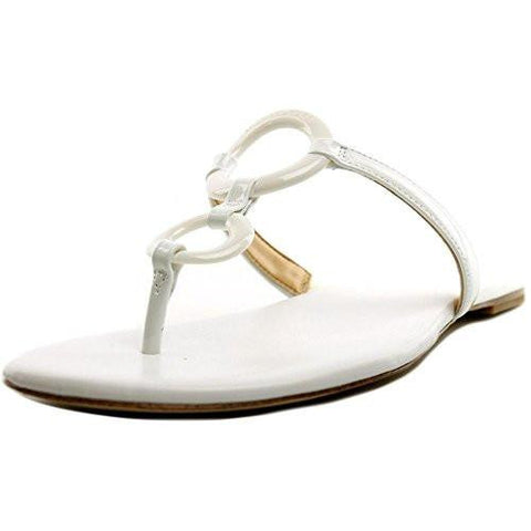 Michael Michael Kors Claudia Flat Sandal Optic White Patent Sandal 9 M