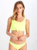 Tyra Tie Front Cropped Bikini Top Yellow S Swimwear Bikini Yellow