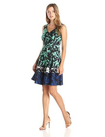 Jacquard All Over Leafy Print, Jade Twilight, 8