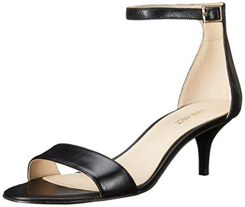 Nine West Leisa Leather Heeled Dress Sandal Black Leather 7 M Us
