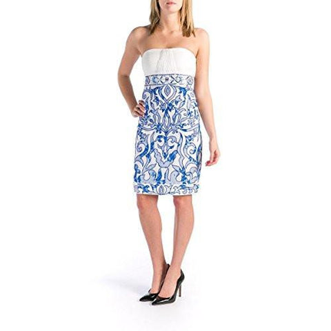 S Beaded Strapless Cocktail Dress Ivory 6