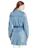 Hooded Trench Coat Denim Large