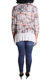 Printed Peplum Pullover Top Multi S