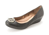 Skoutt Closed Toe Leather Wedge Pumps Black Size 10