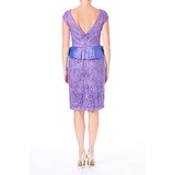 Womens Embroidered Peplum Cocktail Dress Purple 6