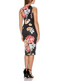 Fantaist Patchwork Floral Print Formal Business Party Wear To Work Dress M Ft601Black