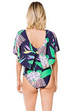 Midnight Paradise Flutter Sleeve One Piece Swimsuit Multi 10