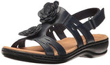 Leisa Claytin Flat Sandal Navy Leather 11 W Us