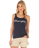 Logo Rib Tank Top Navy Small