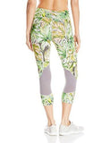 Active Crop Pant Print Mesh Contrast, Painted Palms, XLarge