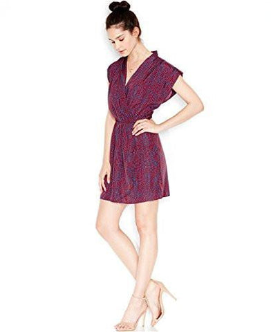 Maison Jules Surplice Neck Dot Print ALine Dress XSmall, Tile Red Combo