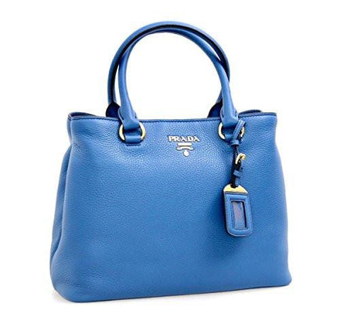 Prada 1Ba058 Blue Leather Shoulder Bag