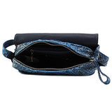 Medium Python Messenger Crossbody Blue