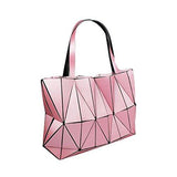 Fashion Bag Plain Folding Lady Handbags Geometry Style Female Shoulder Bags Large Casual Tote Famous Black Color