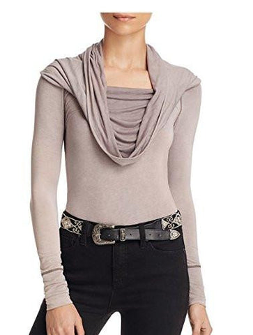 Taupe Cosmo Cowl Long Sleeve Shirt Large