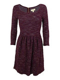 Juniors Metallic Knit Trim Sweater Dress Xs, Vintage Wine