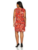Taylor Dresses Plus Size Cascading Floral Shift Dress, Crimson Red, 18W