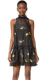 Metallic Rosebuds Dress, Black, M
