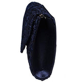 Road Evening Clutch Floral Lace Envelope Clutch Purses Elegant Handbags For Wedding And Party Blue