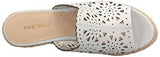 Nine West Derek Leather Wedge Sandal White 7 M Us