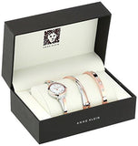 Swarovski Crystal Accented Rose Goldtone And Silvertone Bangle Watch And Bracelet Set