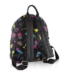 Medium Pug Print Travel Tote Backpack Black Multi