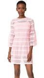 Eyelet Bell Sleeve Dress, Pink, 10