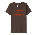 Unisexchild Cleveland Vs The World Tshirt Orange On Brown 12 Brown