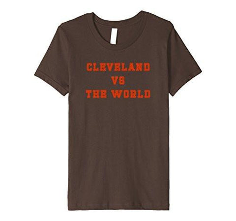 Unisexchild Cleveland Vs The World Tshirt Orange On Brown 12 Brown